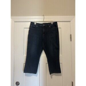 Chaps Womens Size 14 Blue Denim Capri Pants Stretch Shaping Modest Plus Size